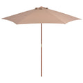Vidaxl parasol met houten paal 270 cm taupe