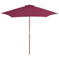Vidaxl parasol met houten paal 270 cm bordeauxrood