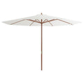 Vidaxl parasol met houten paal 350 cm zandwit