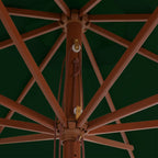Vidaxl parasol met houten paal 350 cm groen