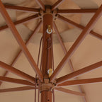 Vidaxl parasol met houten paal 350 cm taupe