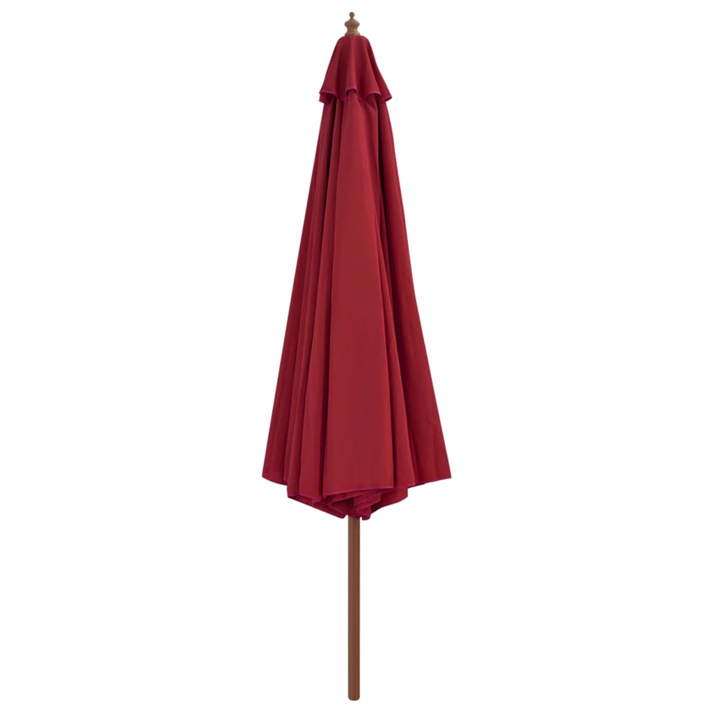 Vidaxl parasol met houten paal 350 cm bordeauxrood