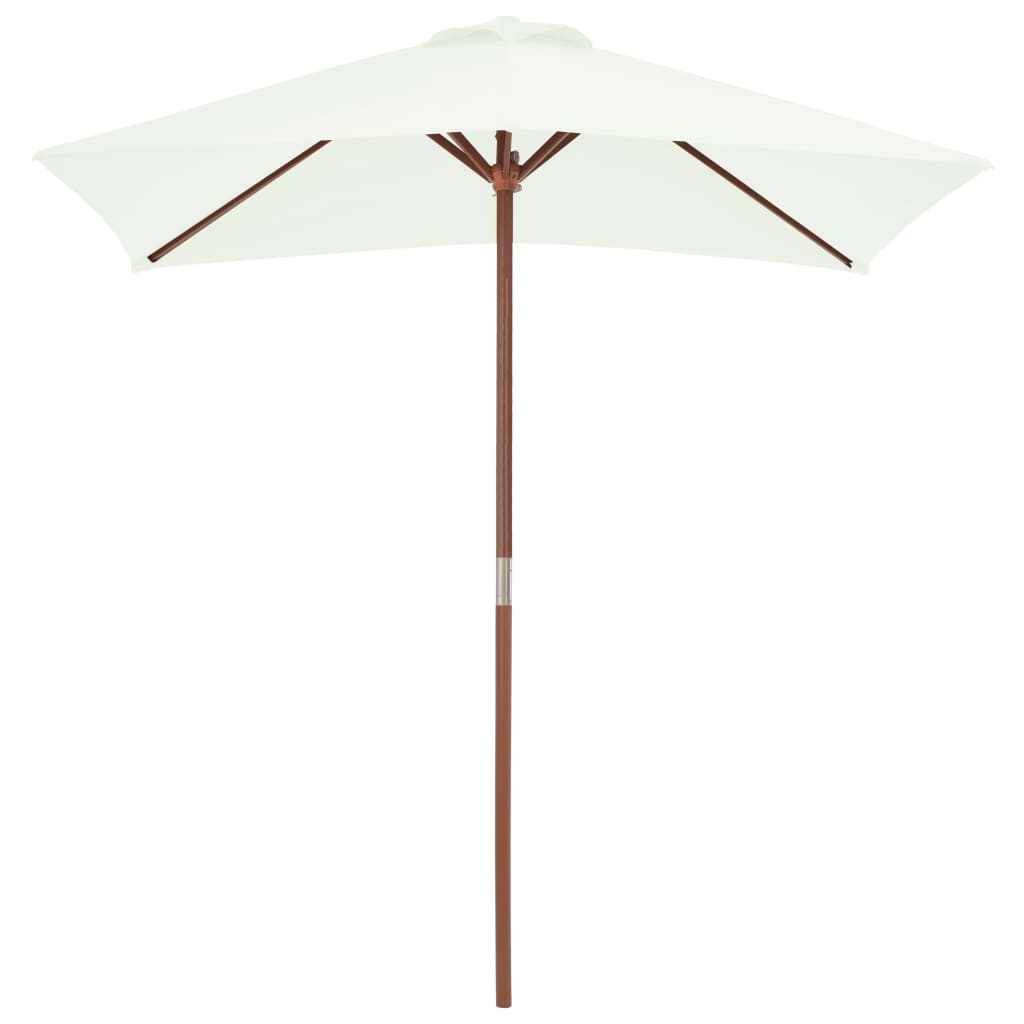Vidaxl parasol met houten paal 150x200 cm zandkleurig