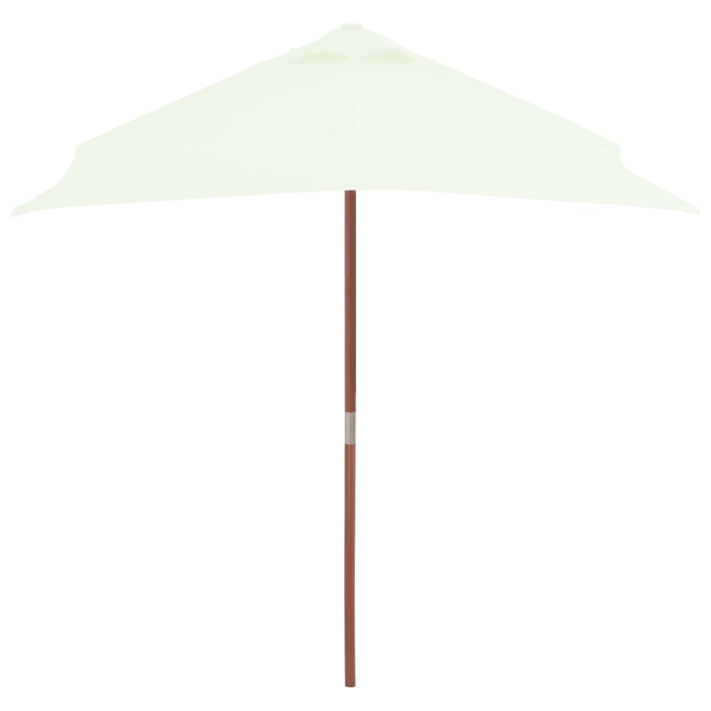Vidaxl parasol met houten paal 150x200 cm zandkleurig