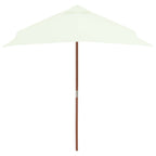 Vidaxl parasol met houten paal 150x200 cm zandkleurig