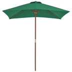 Vidaxl parasol met houten paal 150x200 cm groen