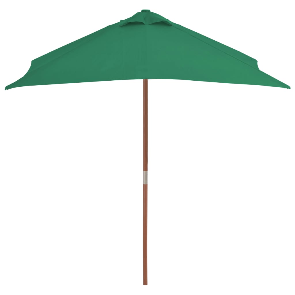Vidaxl parasol met houten paal 150x200 cm groen