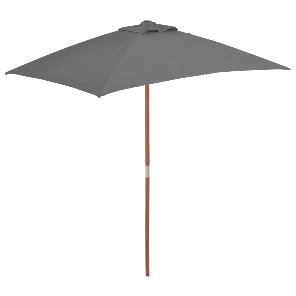 Vidaxl parasol met houten paal 150x200 cm antraciet