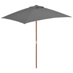 Vidaxl parasol met houten paal 150x200 cm antraciet