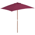 Vidaxl parasol met houten paal 150x200 cm bordeauxrood