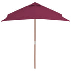 Vidaxl parasol met houten paal 150x200 cm bordeauxrood