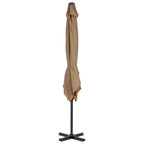 Vidaxl zweefparasol met aluminium paal 250x250 cm taupe
