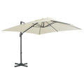 Vidaxl zwevende parasol met aluminium paal 300x300 cm zandkleur
