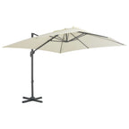 Vidaxl zwevende parasol met aluminium paal 300x300 cm zandkleur