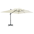 Vidaxl zwevende parasol met aluminium paal 400x300 cm zand