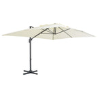 Vidaxl zwevende parasol met aluminium paal 400x300 cm zand