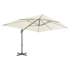 Vidaxl zwevende parasol met aluminium paal 400x300 cm zand