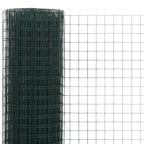 Vidaxl kippengaas 10x1,5 m staal met pvc coating groen