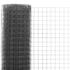 Vidaxl kippengaas 25x0,5 m staal met pvc coating grijs