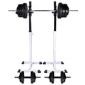 VidaXL Halter- squatrek met halterset 60,5 kg
