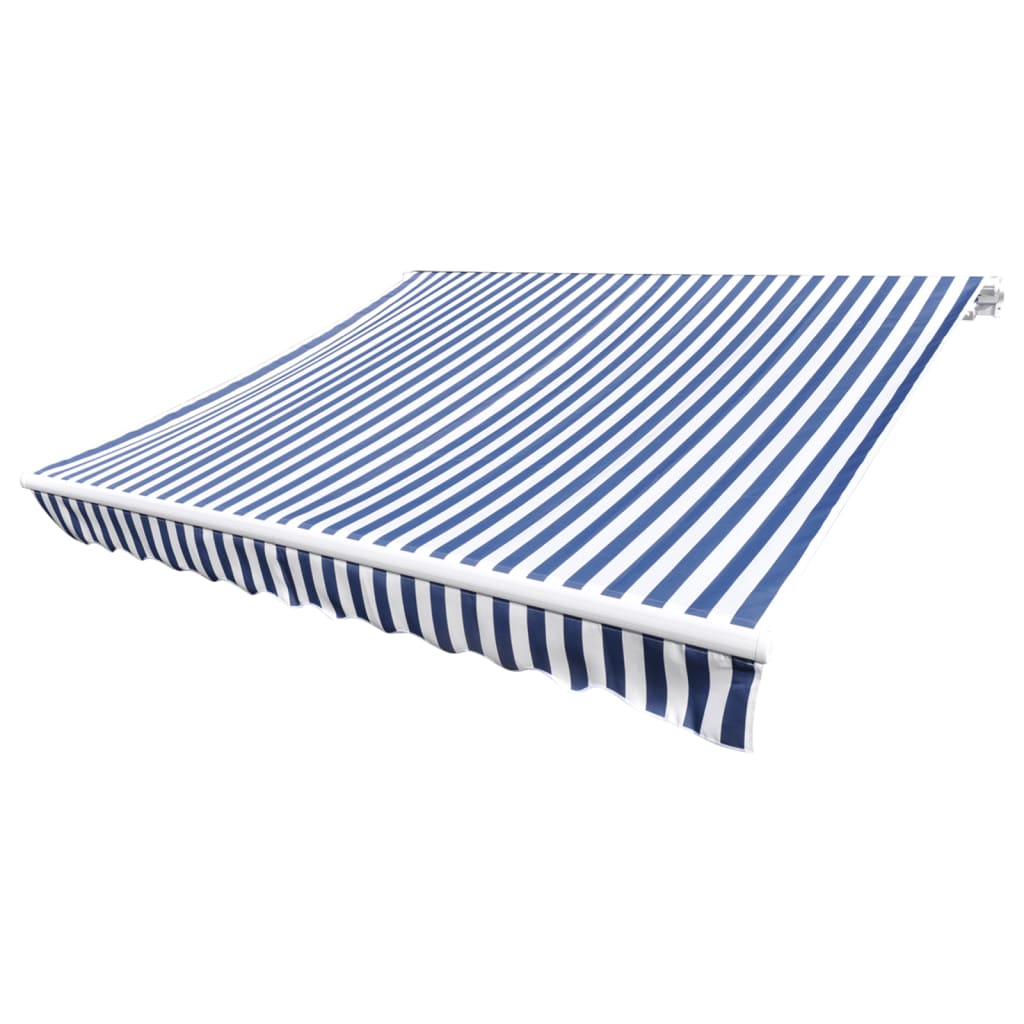 Vidaxl vervangingsdoek voor luifel 450x300 cm polyester blauw en wit