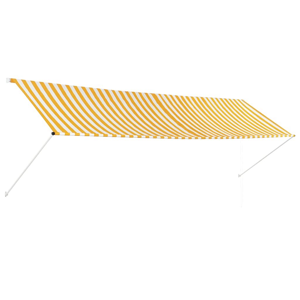 Vidaxl luifel uittrekbaar 400x150 cm geel en wit