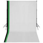 Vidaxl fotostudioset met 3 katoenen achtergronden en frame 3x5 m