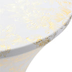 Vidaxl 2 st tafelhoezen stretch 70 cm wit met gouden opdruk