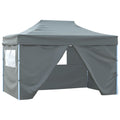 Vidaxl vouwtent pop-up met 4 zijwanden 3x4,5 m antraciet