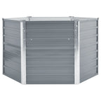 Vidaxl plantenbak verhoogd 129x129x77 cm gegalvaniseerd staal grijs