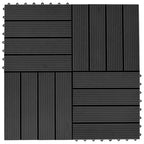 Vidaxl terrastegels 30x30 cm 1 m² hkc zwart 11 st