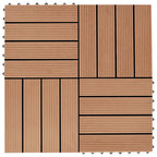 VidaXL Terrastegels 30x30 cm 1 m² HKC teakkleur 11 st