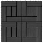 VidaXL Terrastegels 30x30 cm 1 m² HKC zwart 11 st