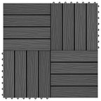 VidaXL Terrastegels diep reliëf 30x30 cm 1 m² HKC zwart 11 st