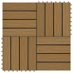 Vidaxl terrastegels diep reliëf 30x30 cm 1 m² hkc teakkleur 11 st