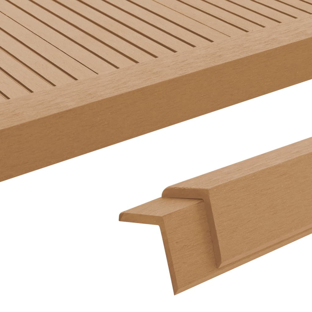 Vidaxl terras hoekplinten 5 st 170 cm hkc teakkleurig