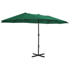 Vidaxl parasol met aluminium paal 460x270 cm groen