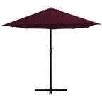 Vidaxl parasol met aluminium paal 460x270 cm bordeauxrood