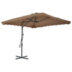 Vidaxl parasol met stalen paal 250x250 cm taupe
