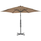 Vidaxl parasol met stalen paal 300 cm taupe