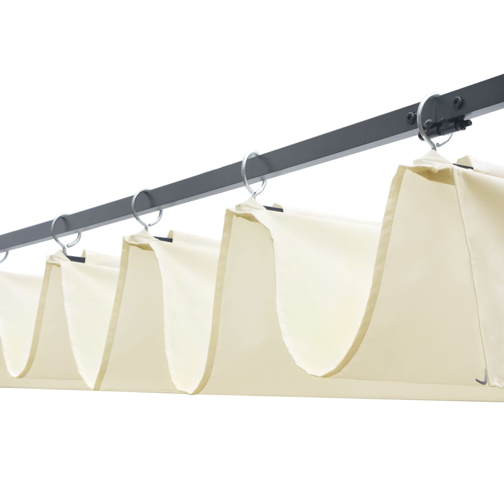 Vidaxl prieel met dak 300x300x220 cm poly rattan bruin en crème