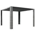 Vidaxl prieel met dak 300x300x220 cm poly rattan grijs en antraciet