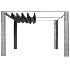 Vidaxl prieel met dak 300x300x220 cm poly rattan grijs en antraciet