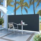 Vidaxl windscherm uittrekbaar 140x314 cm zwart