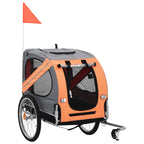 Vidaxl hondenfietstrailer oranje en grijs