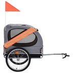 Vidaxl hondenfietstrailer oranje en grijs