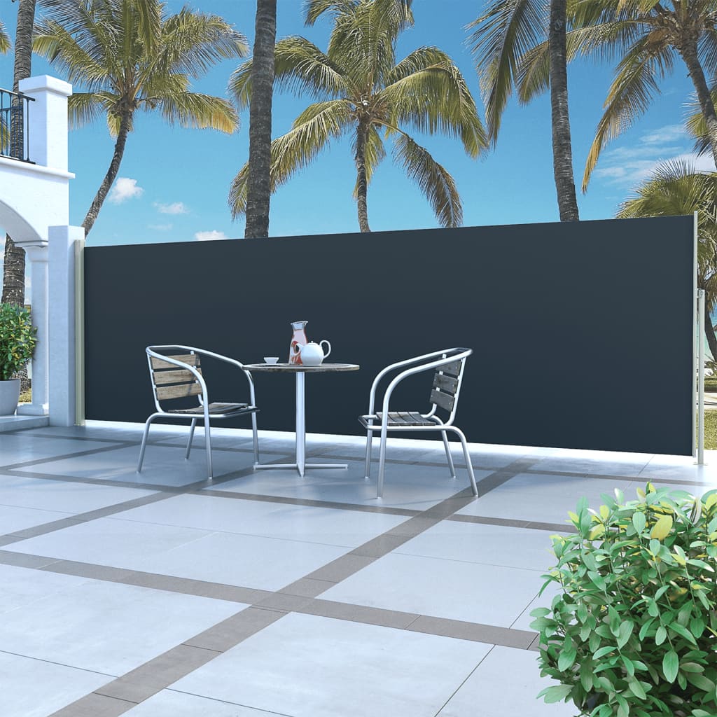 Vidaxl windscherm uittrekbaar 160x514 cm zwart
