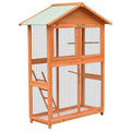 Vidaxl vogelkooi 125,5x59,5x164 cm massief grenen- en vurenhout