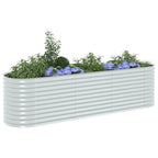 Vidaxl plantenbak verhoogd 320x80x81 cm gegalvaniseerd staal zilver