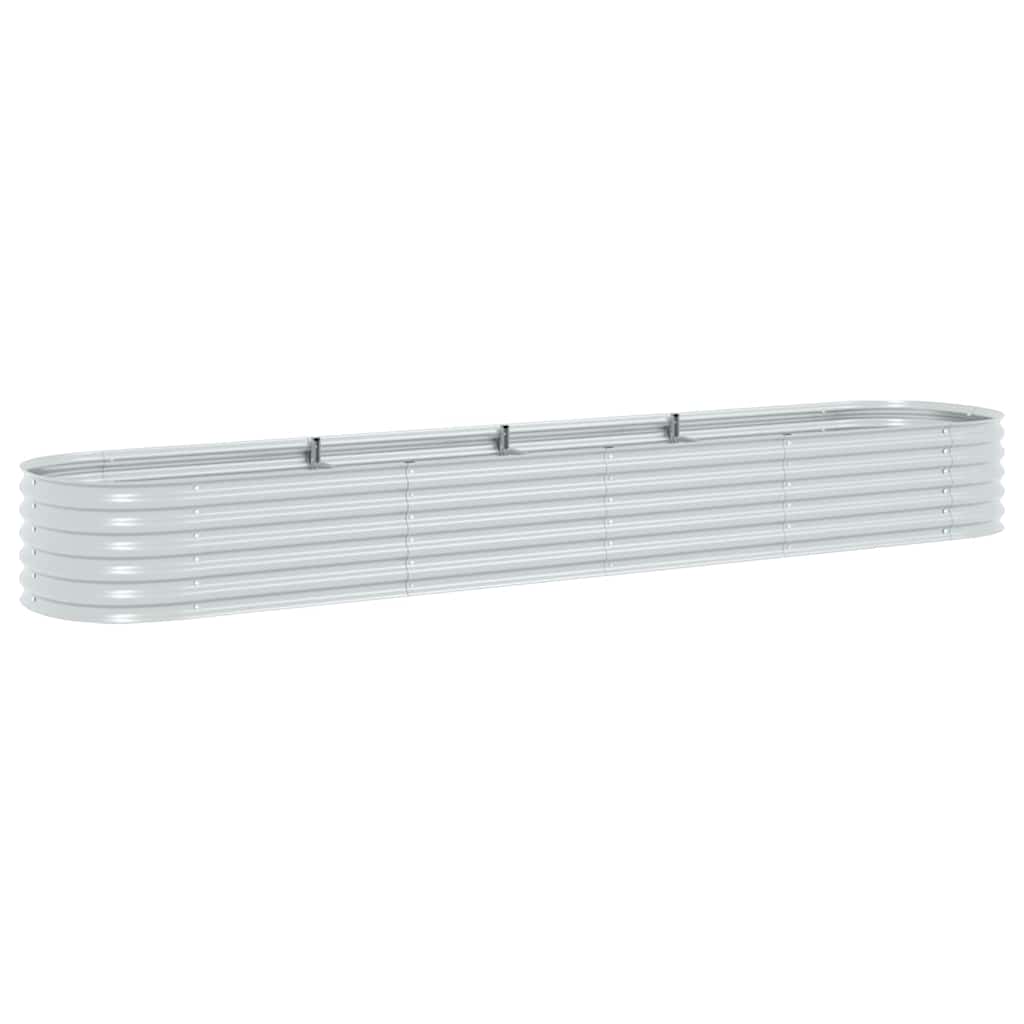 Vidaxl plantenbak verhoogd 400x80x44 cm gegalvaniseerd staal zilver